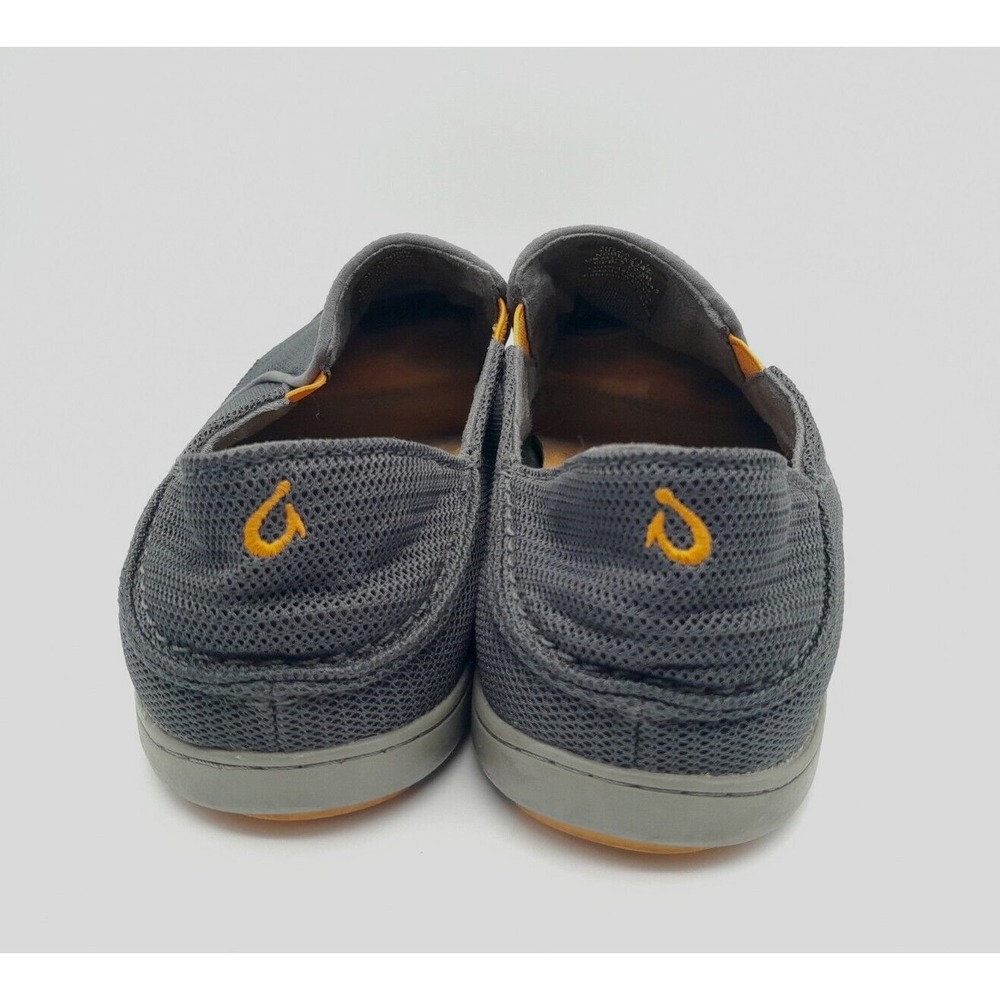 Olukai Nohea Mesh Loafers Dark Shadow Mens Size US 11.5 EUR 44.5 Gray Orange - Picture 4 of 9